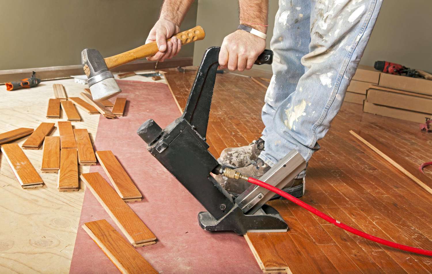 Hardwood floor installation